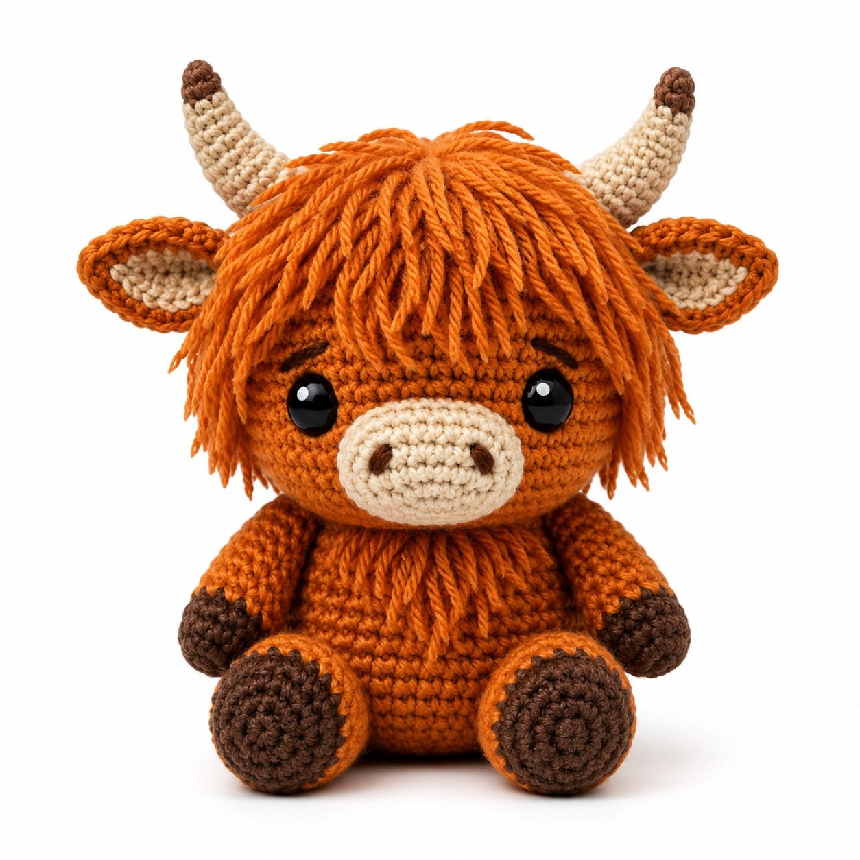 Highland Cow crochet pattern finished sample