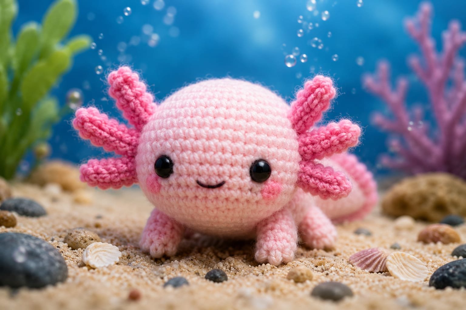 Pink Axolotl crochet pattern